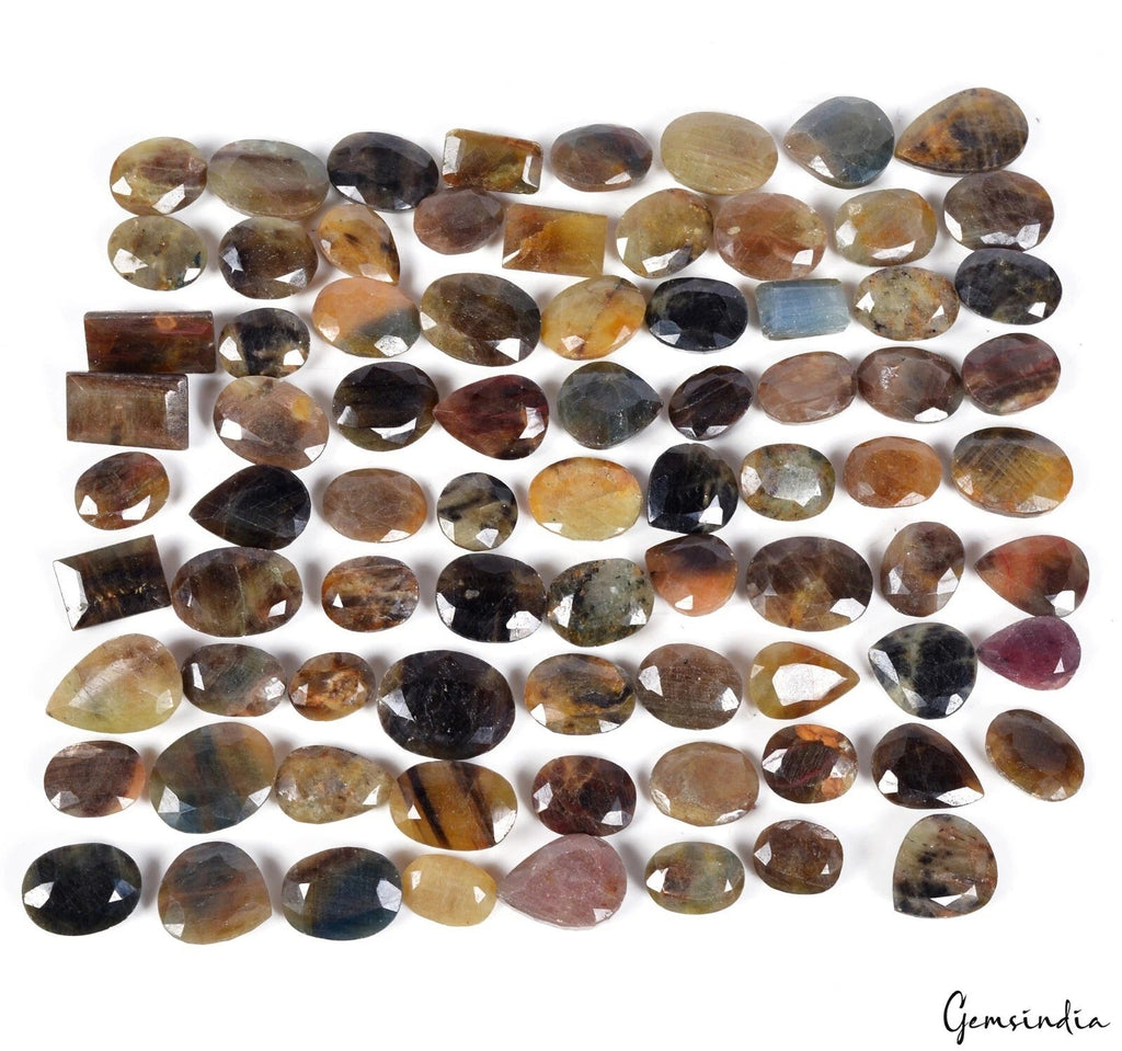 1000 Ct Natural Untreated Multi Color Sapphire Mix Cut Loose Gemstones Lot~ 79Pc
