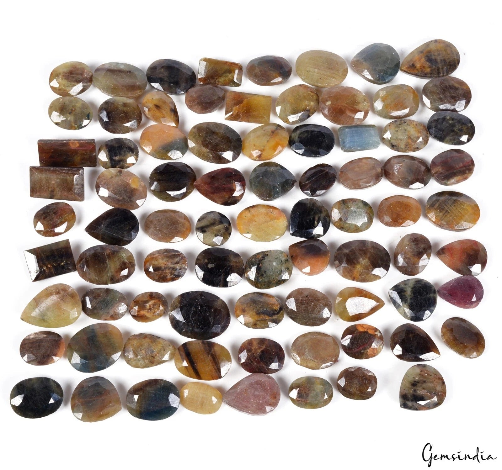 1000 Ct Natural Untreated Multi Color Sapphire Mix Cut Loose Gemstones Lot~ 79Pc