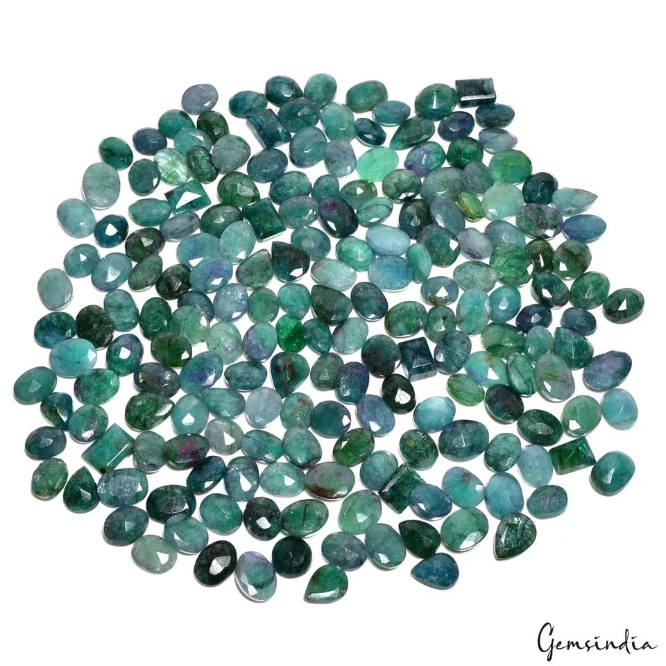 2000Ct Natural Brazilian Blue Green Emerald Mixed Size & Cut Loose Gemstones
