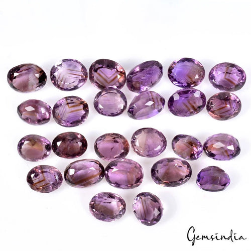 Amethyst Lot, Loose Gemstone, Oval Cut, Purple — 25 Pieces, 11mm to 15mm, 197.00 Ct, Uruguay