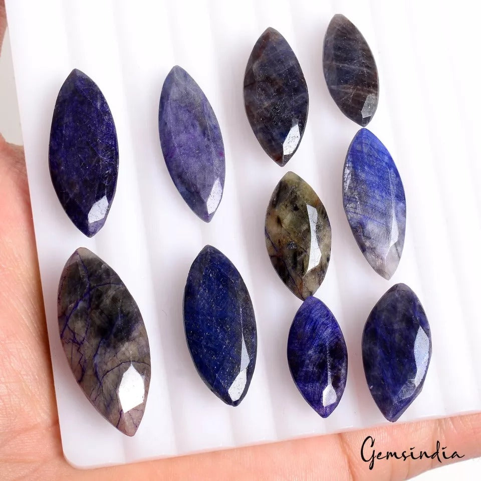 African Blue Sapphire Lot, Loose Gemstone — 10 Pieces, 22mm To 34mm, 265.30 Ct, Africa