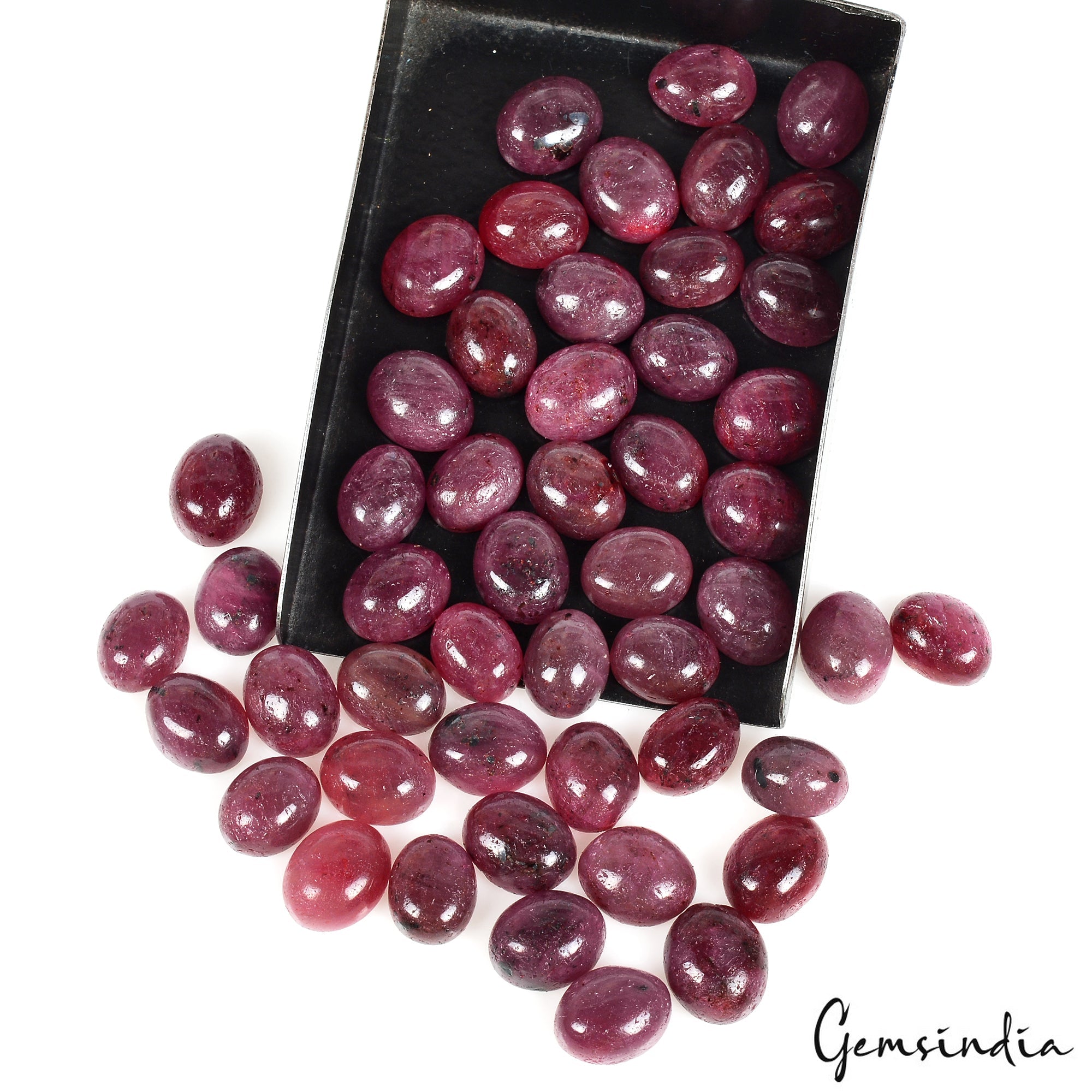 238 Cts Natural Red Ruby Oval Cabochon Loose 8-10mm Jewelry Gemstones ~50 Pcs