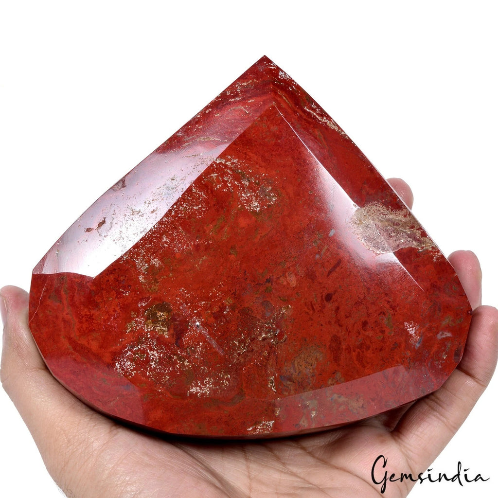 Red Jasper Loose Gemstone, Untreated — 5.3x6x2 Inch, 6790 Ct (1.358 Kg), Madagascar