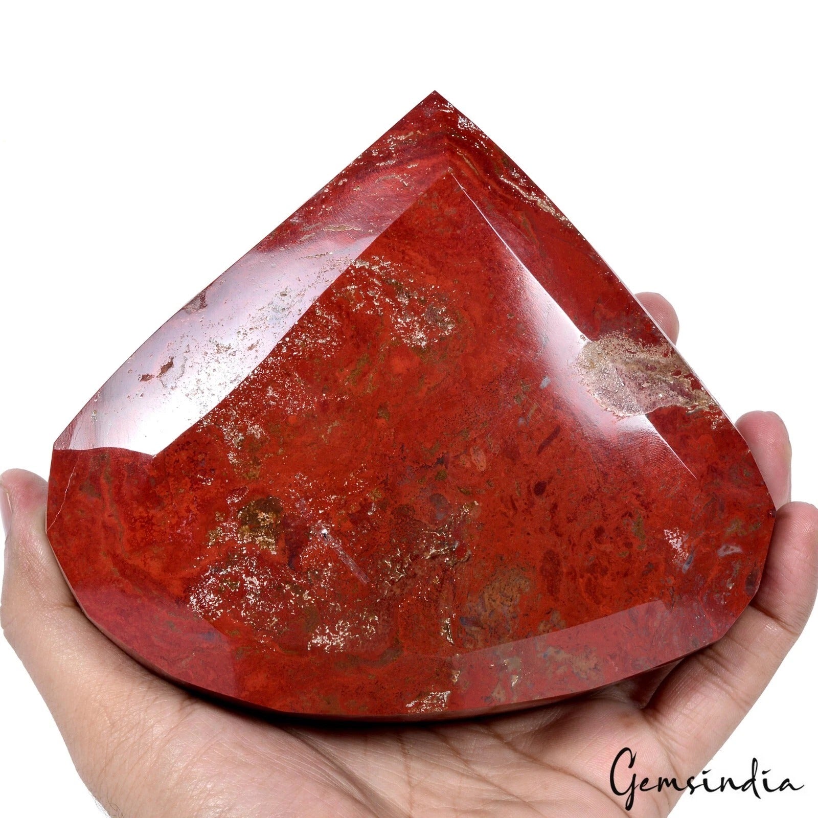 Red Jasper Loose Gemstone, Untreated — 5.3x6x2 Inch, 6790 Ct (1.358 Kg), Madagascar
