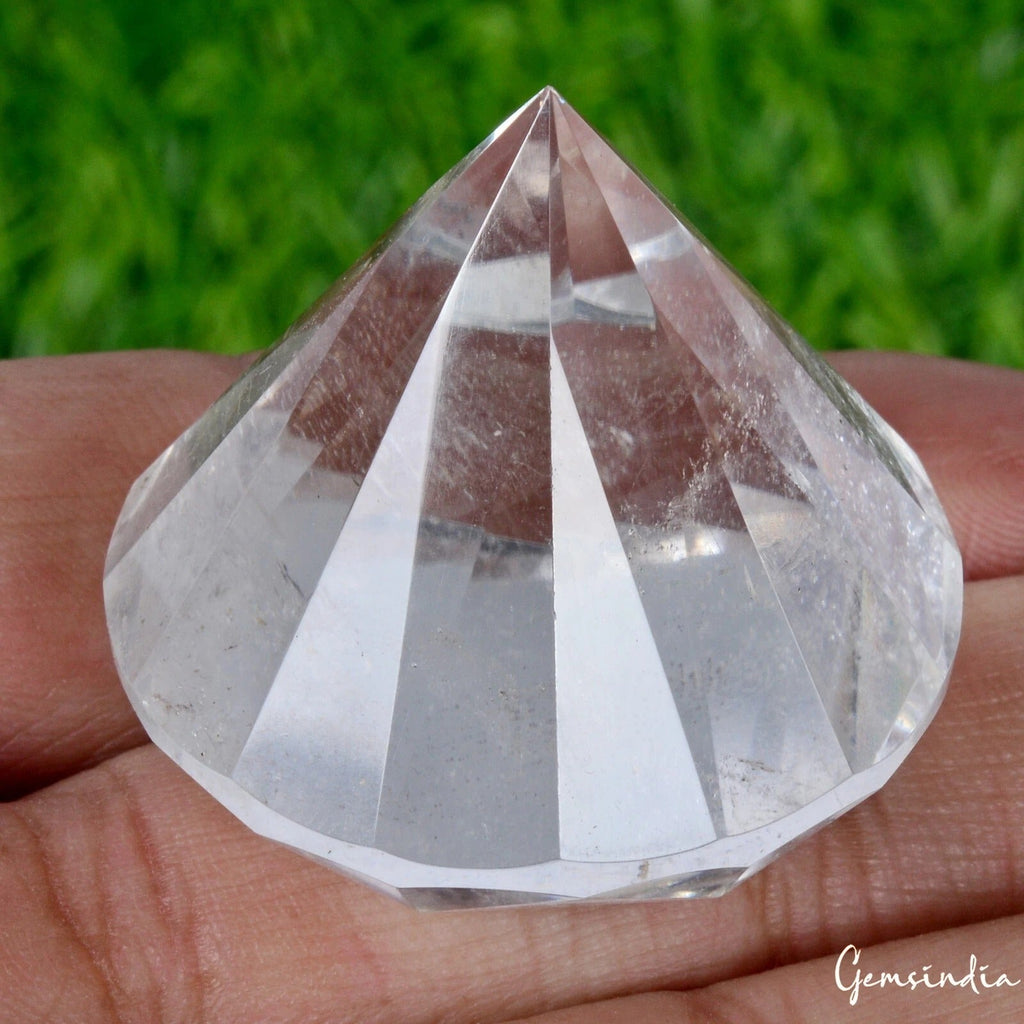 165.20 Ct Natural Diamond Cut White Quartz Crystal Mineral Loose Huge Gemstone