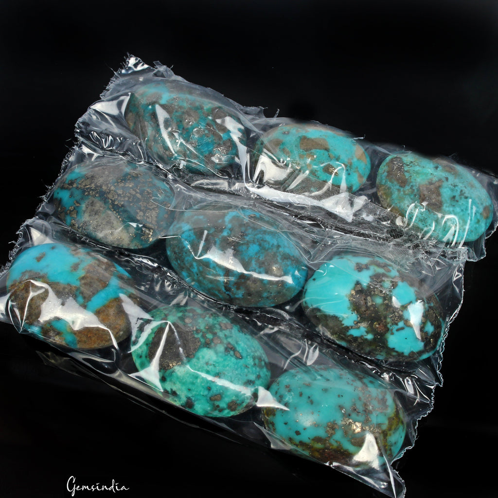 9 Persian Turquoise Neyshabur Cabochon Lot Not Stabilized, %100 Natural 22-24mm