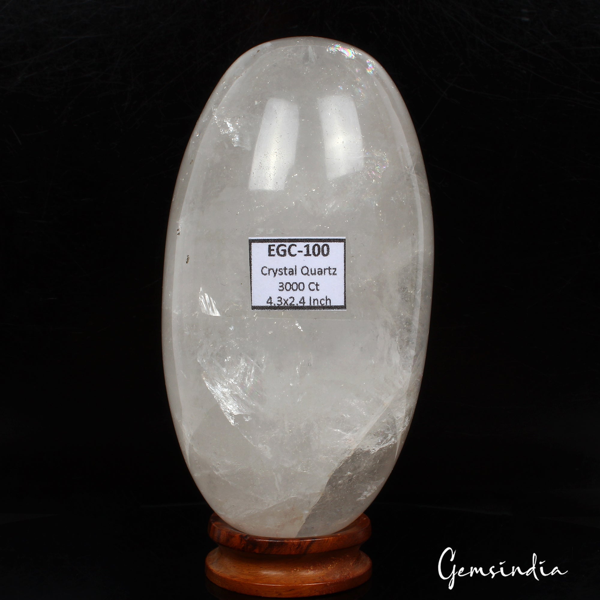 3000 Ct Natural White Quartz Oval Shape Egg Healing Crystal Mineral Gems W Stand