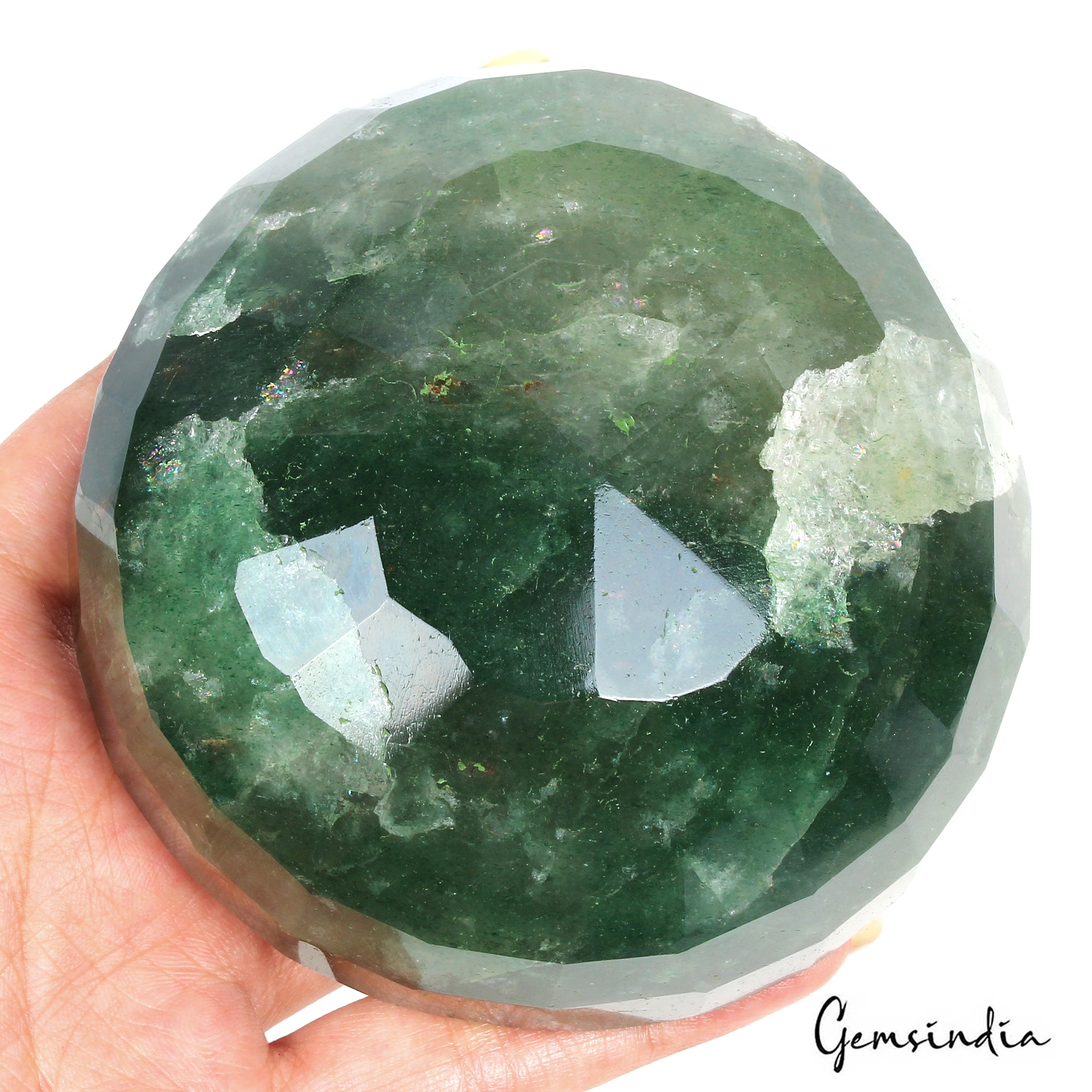 Strawberry Quartz Loose Gemstone, Green — 100 x 100 x 55mm, 3830 Ct, Madagascar