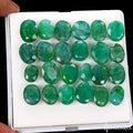 24 Pcs Natural Brazilian Emerald 12-17mm Ring Size Loose Gemstones Wholesale Lot