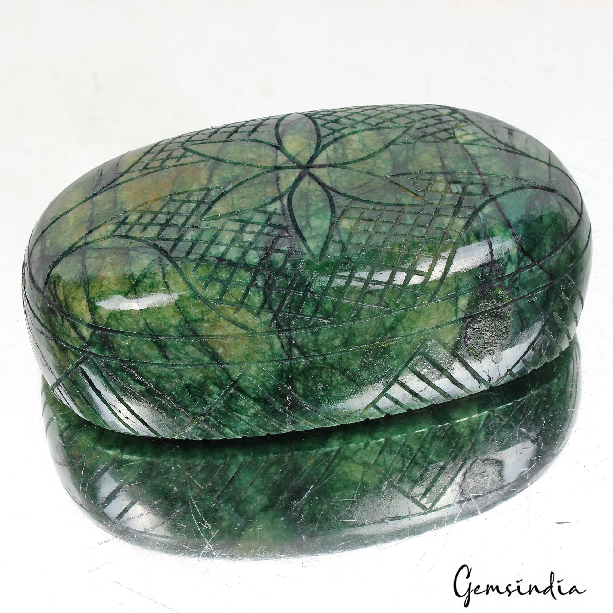 2280 Cts Natural Brazilian Dark Green Emerald Oval Carving Huge Earth Mined Gem