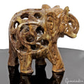 1430 Ct Soapstone Carved Elephant - Baby Inside Mother's Tummy Sculpture/Statue