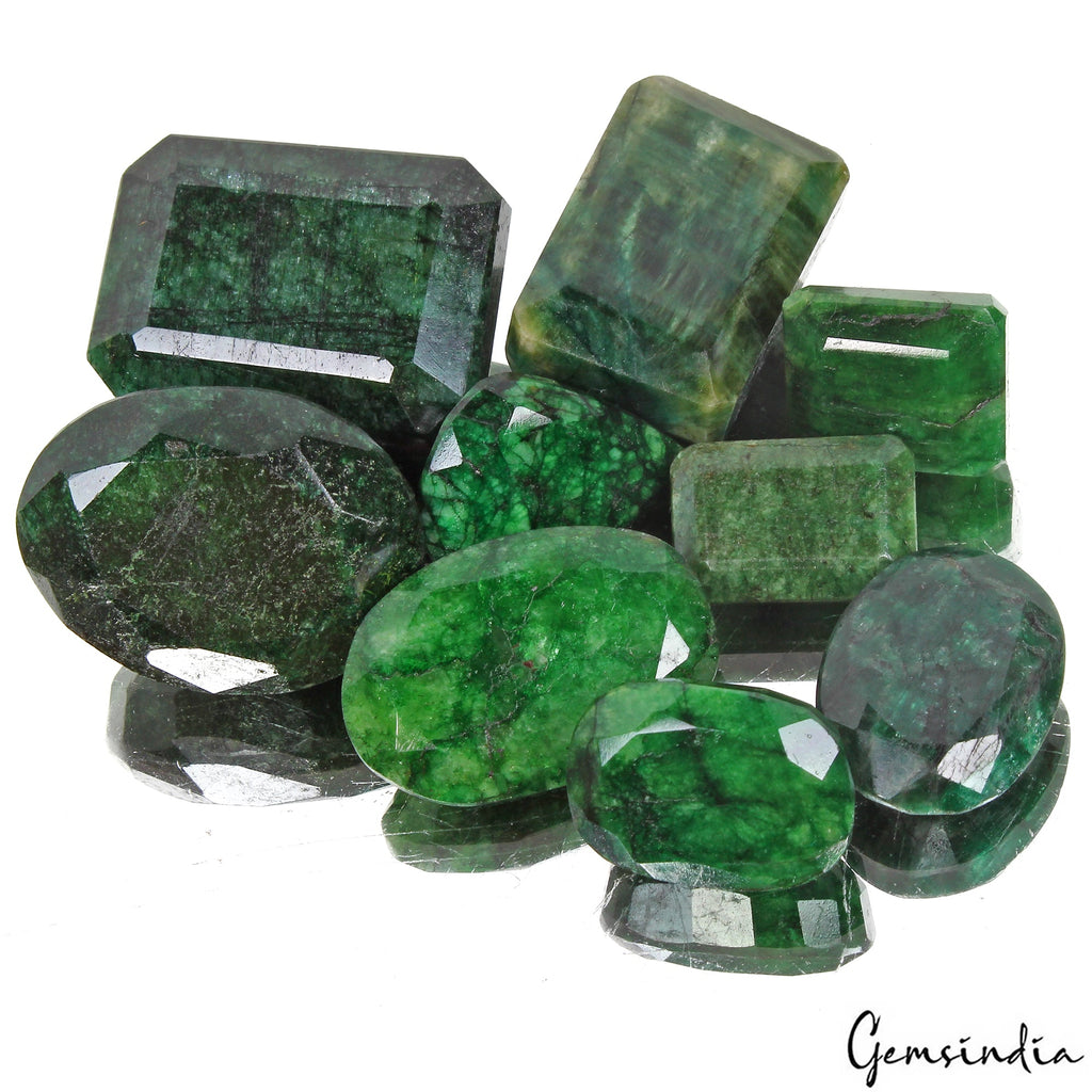 1050 Ct/9 Pcs Natural Brazilian Bottle Green Emerald Mix Cut Loose Huge Gems Lot