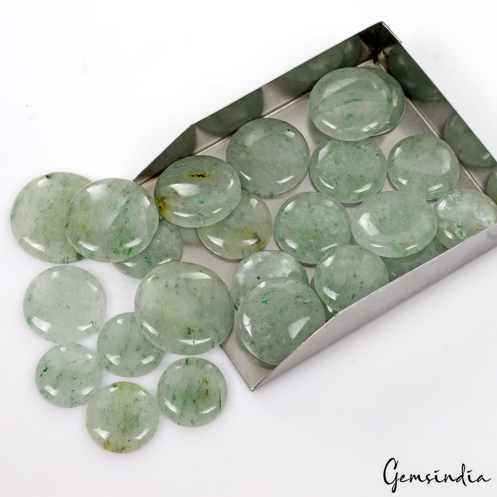Natural Green Aventurine Round Cabochon Loose 22-36mm Untreated Gemstones~1050Ct