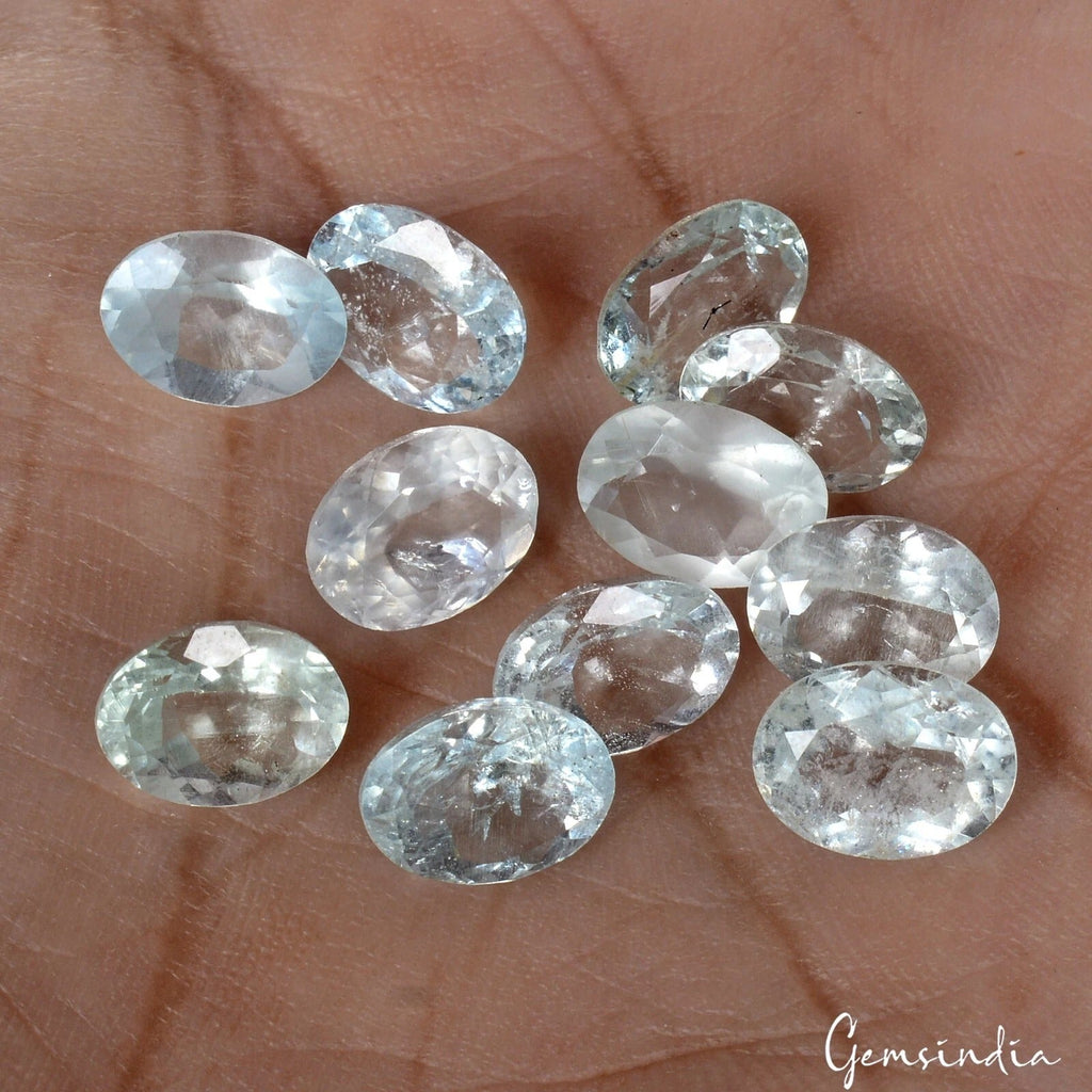 11 Pcs Natural Blue Aquamarine 17.30 Ct Oval Certified Stunning Loose Gemstones