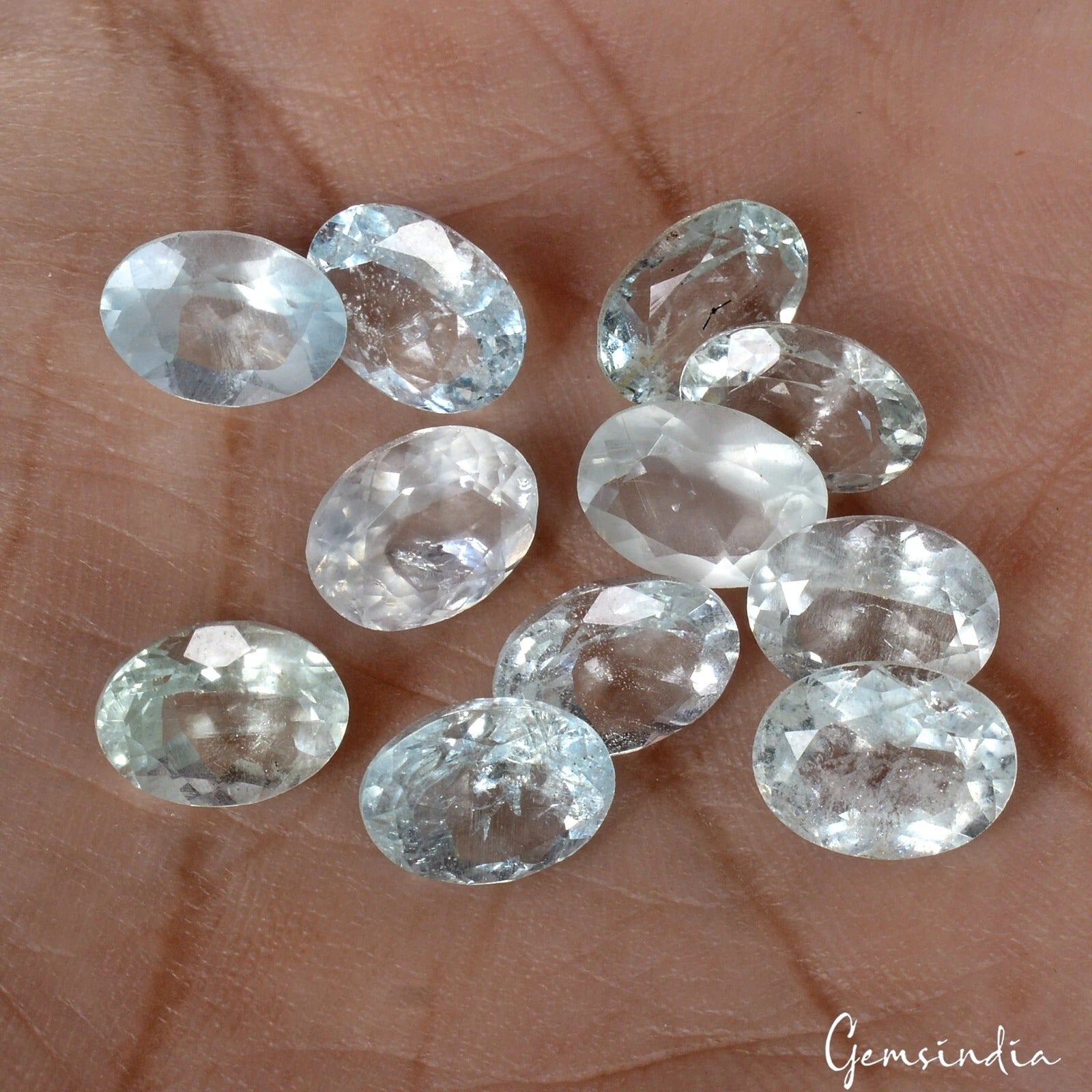 11 Pcs Natural Blue Aquamarine 17.30 Ct Oval Certified Stunning Loose Gemstones