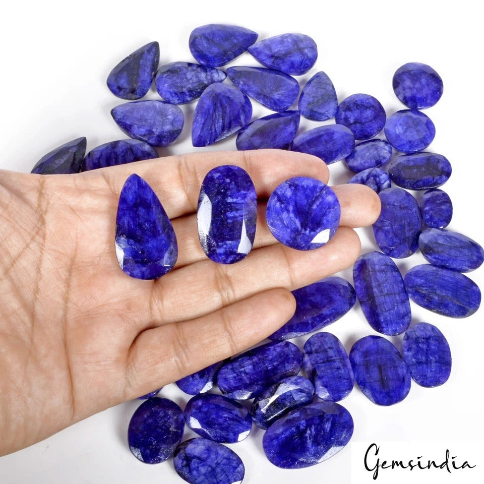 Blue Beryl Lot, Loose Gemstone, Color Enhanced — 38 Pieces, 16mm to 37mm, 1130 Ct