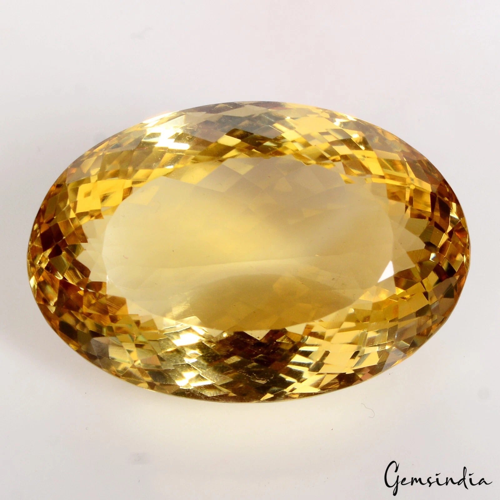Certified 71.20 Cts Natural Untreated Brazilian Yellow Citrine Oval Precious Gem