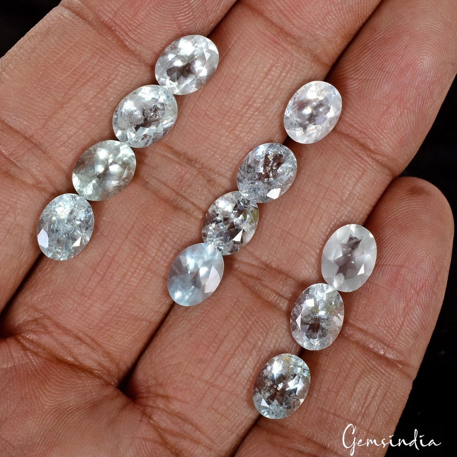 11 Pcs Natural Blue Aquamarine 17.30 Ct Oval Certified Stunning Loose Gemstones