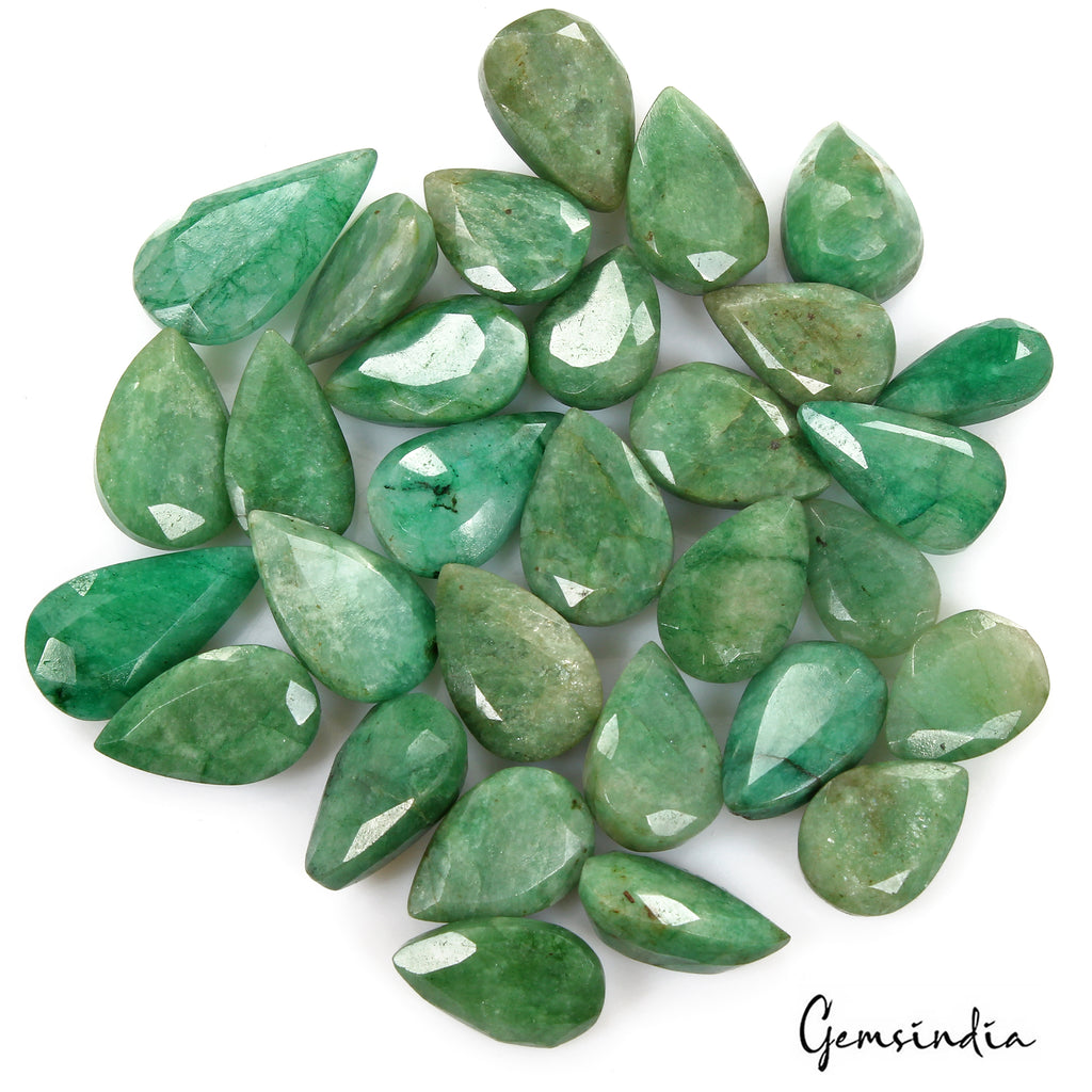 Emerald Lot, Loose Gemstone, Color Enhanced, Green — 30 Pieces, 15mm to 23mm, 268.80 Ct, Brazil