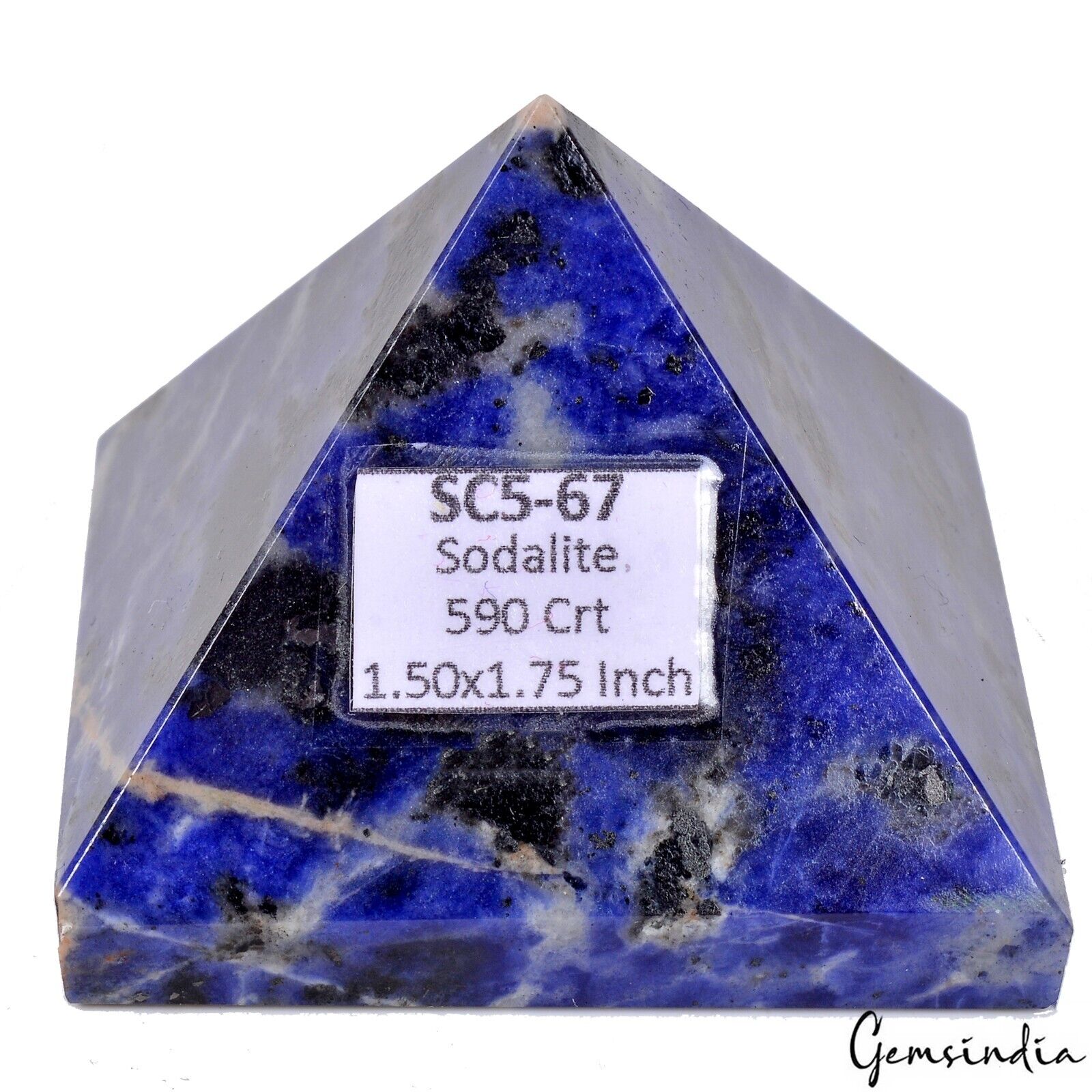 1.5" Natural Sodalite Crystal Yoga Reiki Healing Pyramid Energy Gemstone~590 Cts
