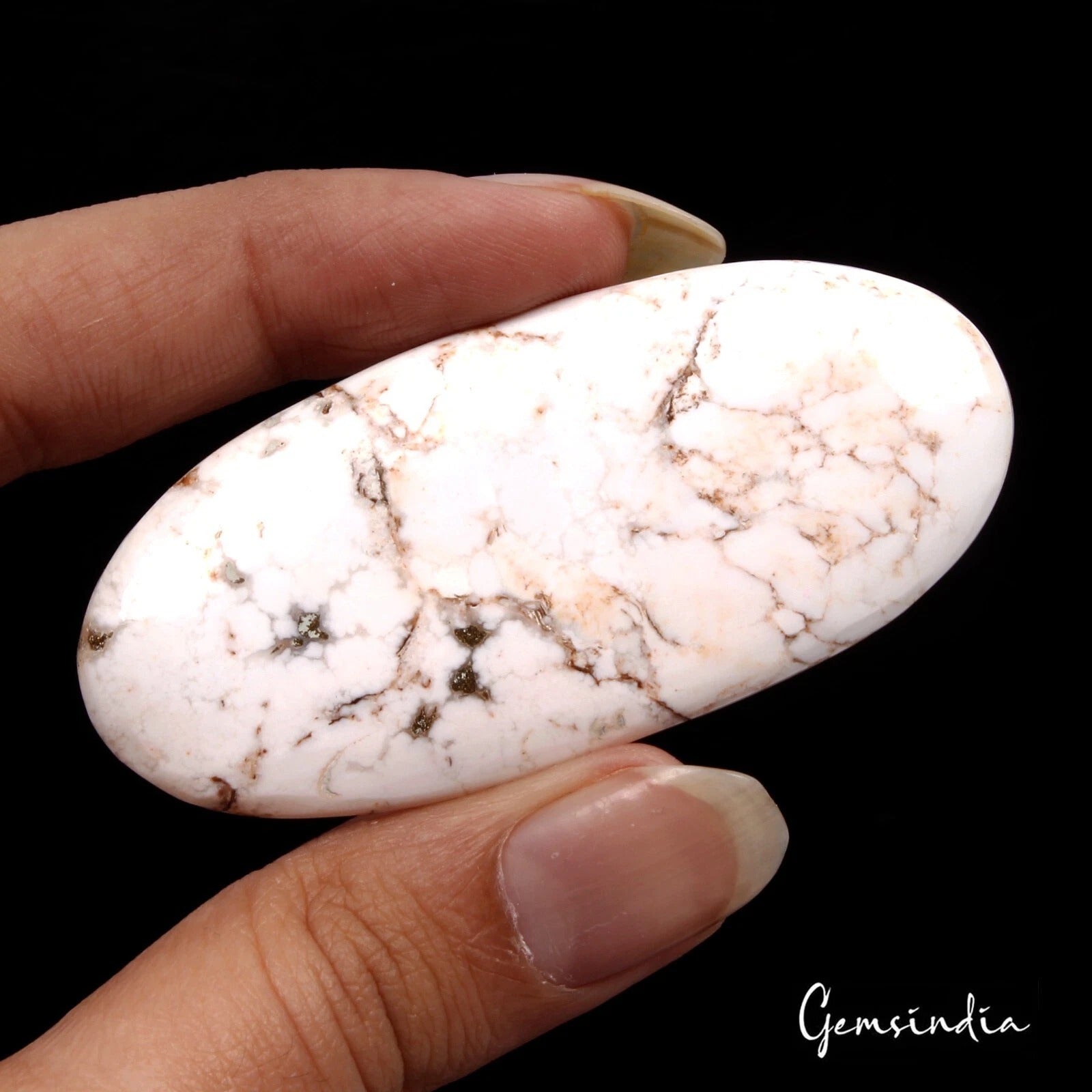 88 Ct Natural Untreated Arizona USA White Buffalo Turquoise Oval Cab Loose Gems