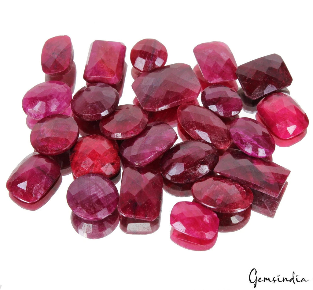 Ruby Loose Gemstone, Color Enhanced, Red — 11mm to 20mm, 280 Ct, Madagascar