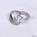 Zircon Sterling Silver Ring, Untreated, Silver — Size 6 US, 15.70 Ct (3.14 g)