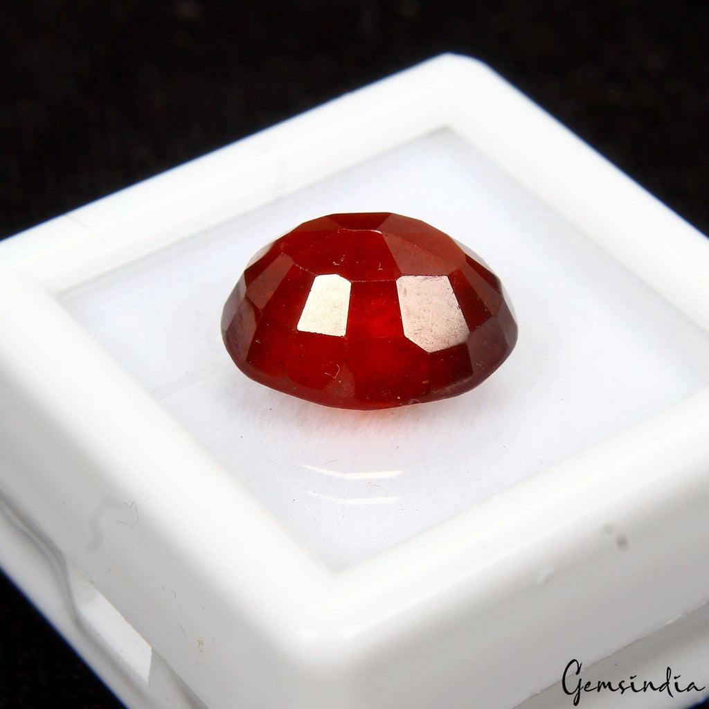 IGL&I Certified 7.35 Cts Natural Hessonite Garnet 12mmx10mm Oval Faceted Cut Gem