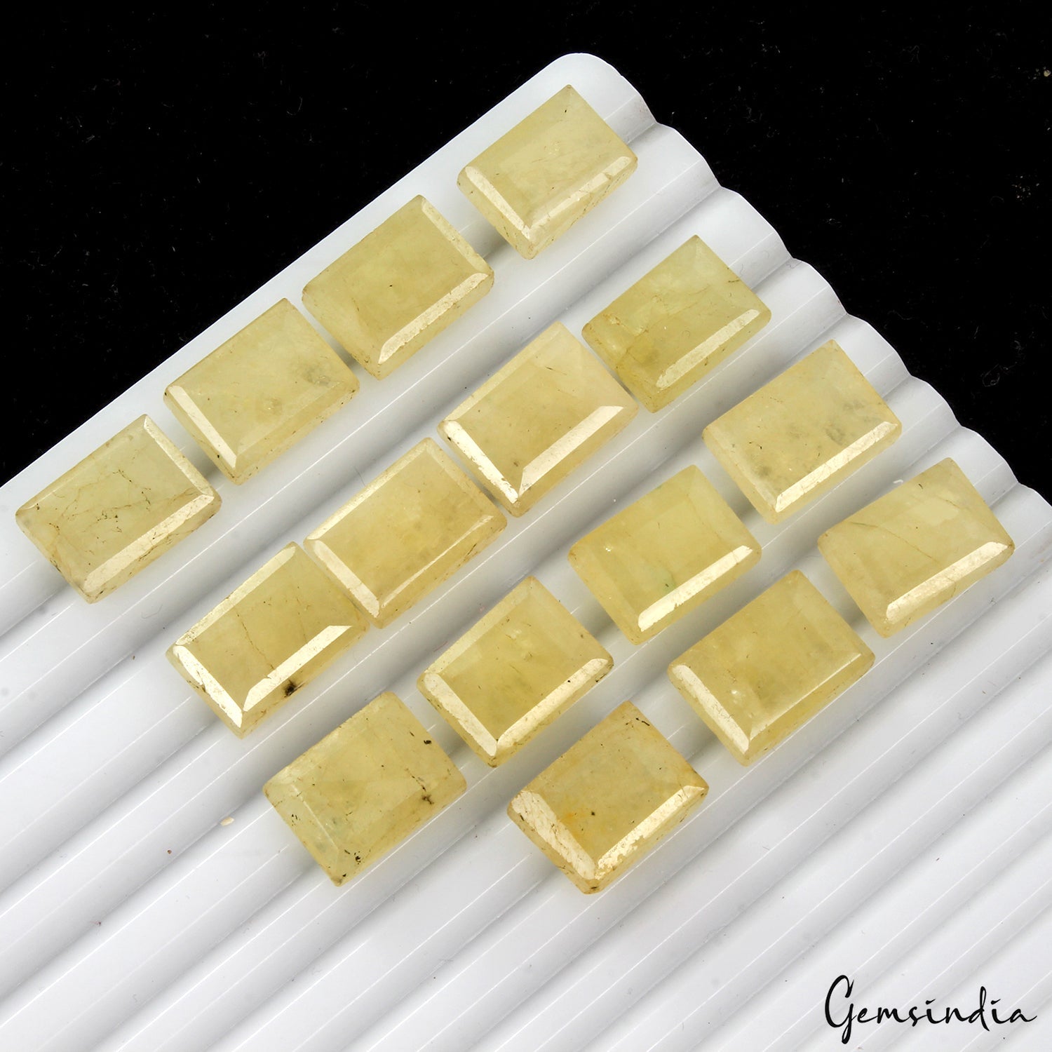 162.60Ct Natural Yellow Beryl (Heliodor) Baguette Cut Loose Jewelry Making Gems