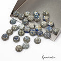 178.40 Ct/30 Pcs Natural Blue Gray Lapis Lazuli Round Loose Cab Gems For Jewelry