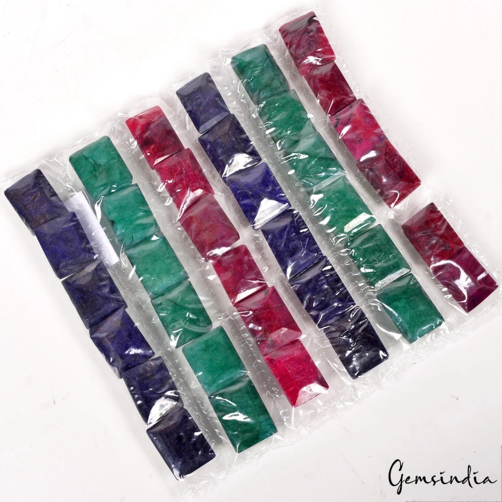 470 Ct/36 Pcs Natural Ruby Emerald Sapphire Baguette Cut Loose Gemstones Lot