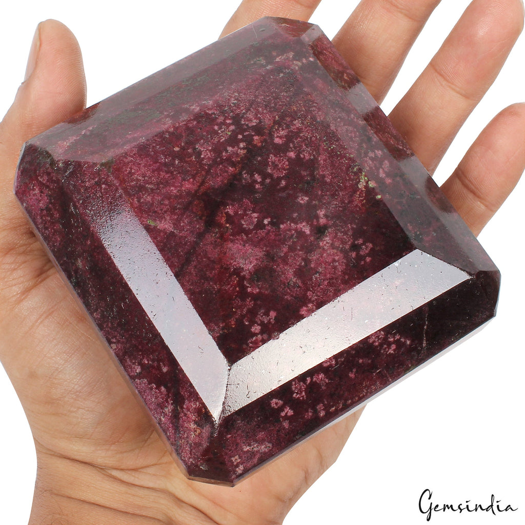 1.3 Kg Natural Untreated Dark Red Ruby Octagon Cut Loose Huge Earthmind Gemstone