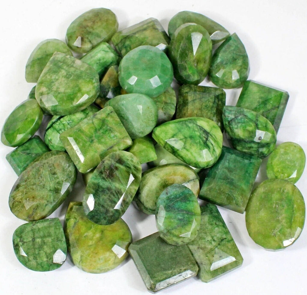 5000 Ct Natural Green Emerald 25-48mm Loose Assorted Cut Huge Gemstones, Brazil