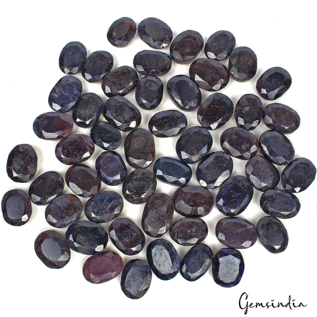 1000 Ct/54 Pcs Natural Blue Sapphire Oval Faceted Loose Gems Lot For Jewelry