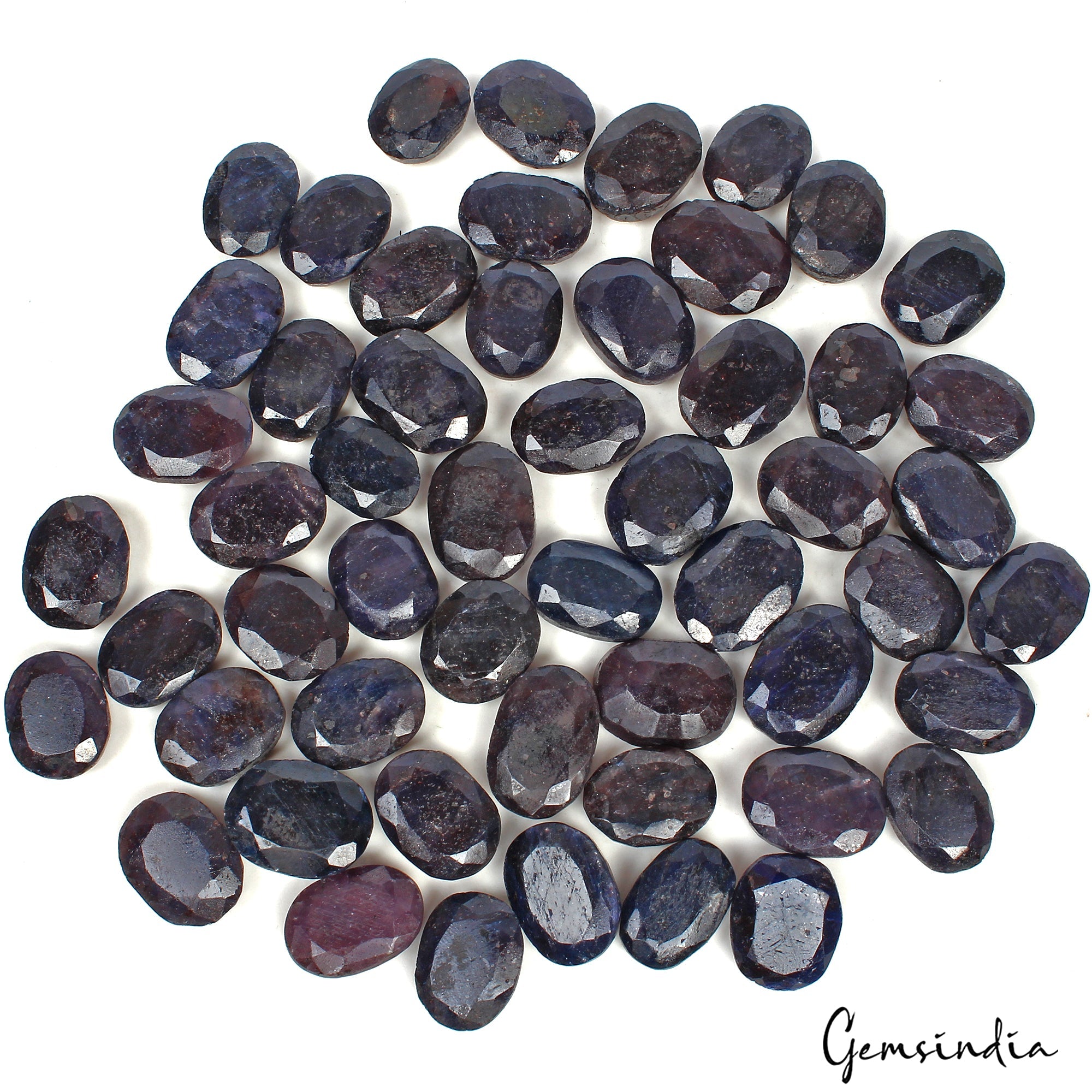 1000 Ct/54 Pcs Natural Blue Sapphire Oval Faceted Loose Gems Lot For Jewelry