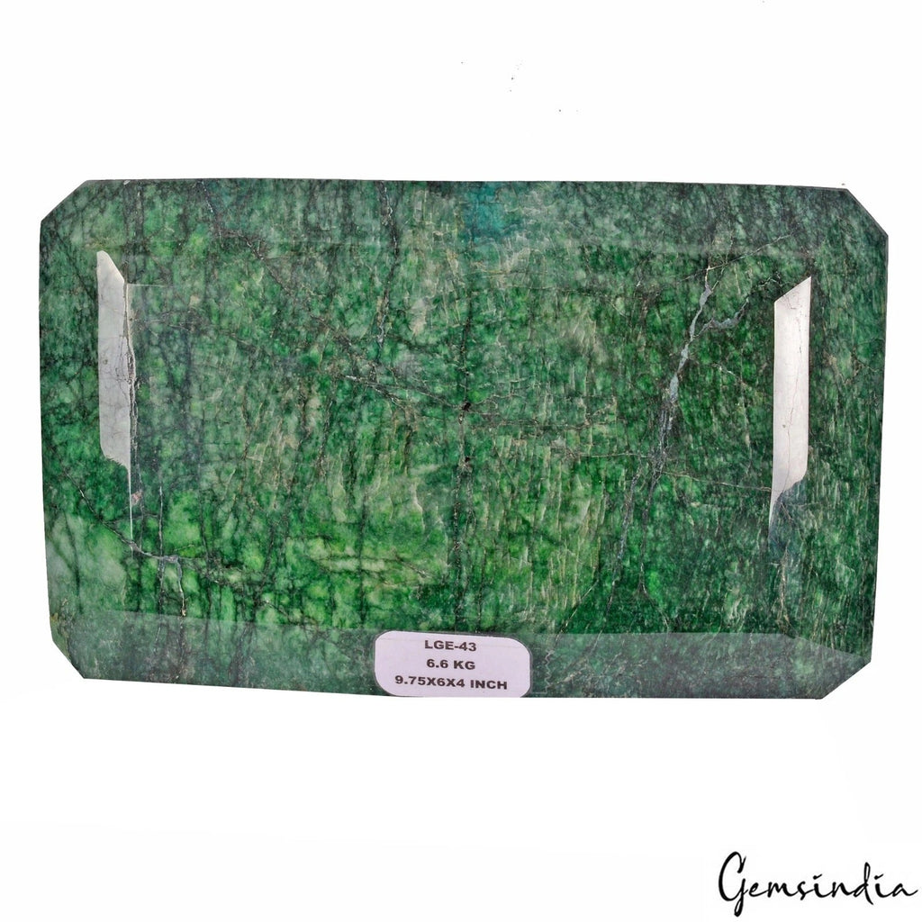 Huge 6.6Kg Natural Brazilian Green Emerald Earth Mined Museum Size Huge Gemstone