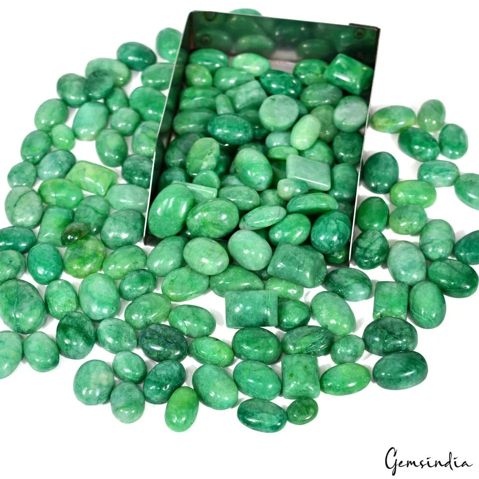 Certified 1520 Ct/150 Pcs Natural Emerald Mix Cab Loose Ring Size Gemstones Lot