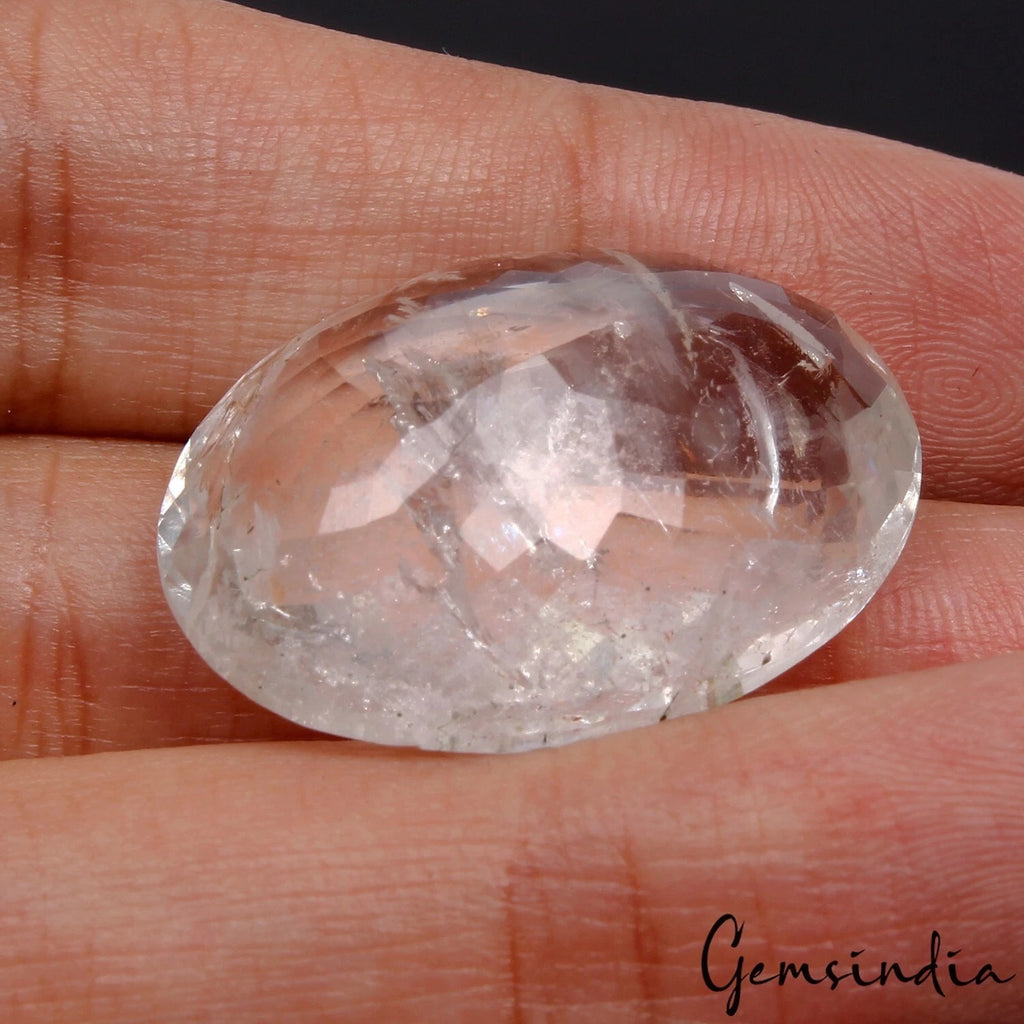 Aquamarine Loose Gemstone, Oval Cut, Untreated — 26x20x9mm, 31.90 Ct