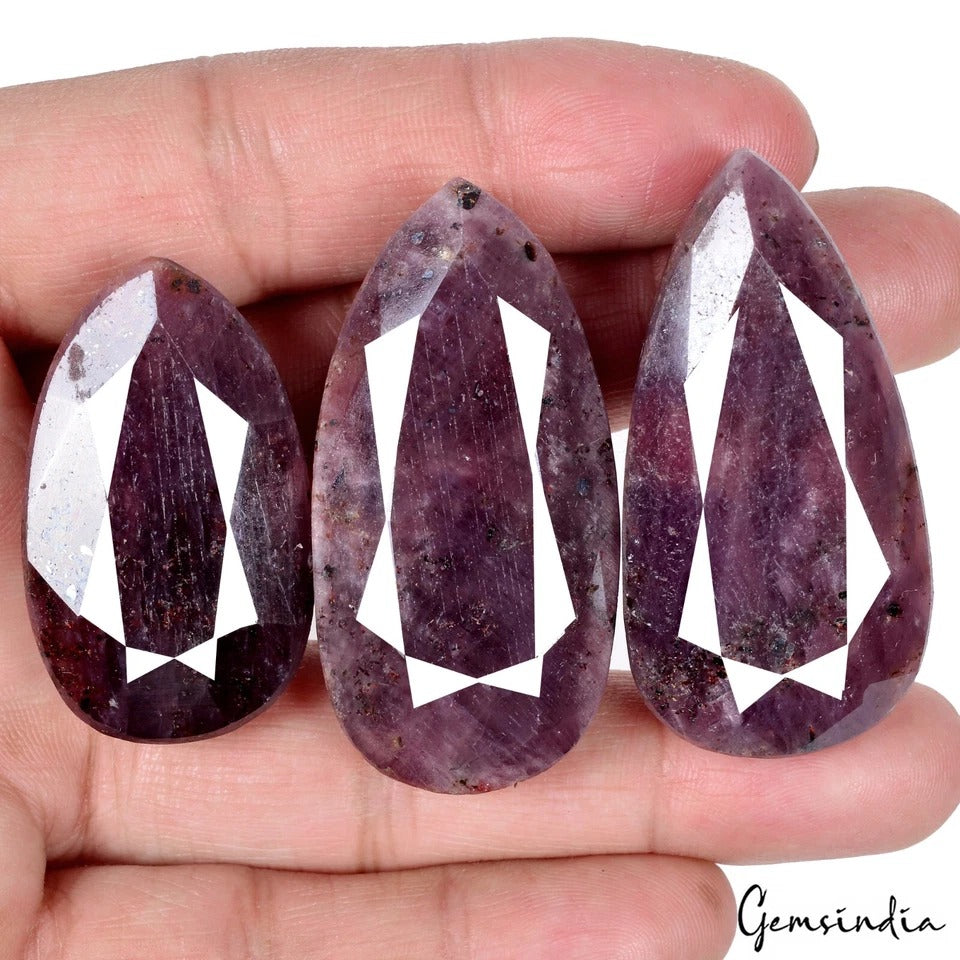 750 Cts Natural Untreated Ruby Pear Faceted Loose Pendant Size Madagascar Gems