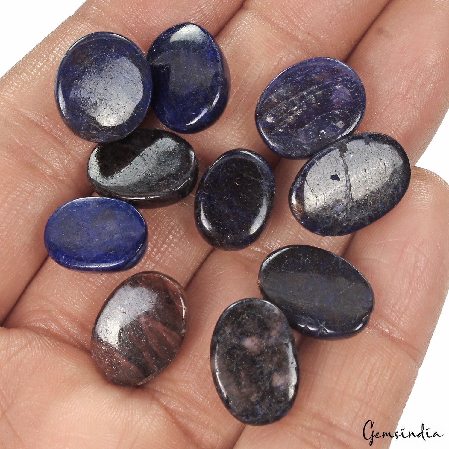 140.70 Ct Natural Blue Sapphire Oval Cabochon Loose Madagascar Gems Lot 10 Pcs