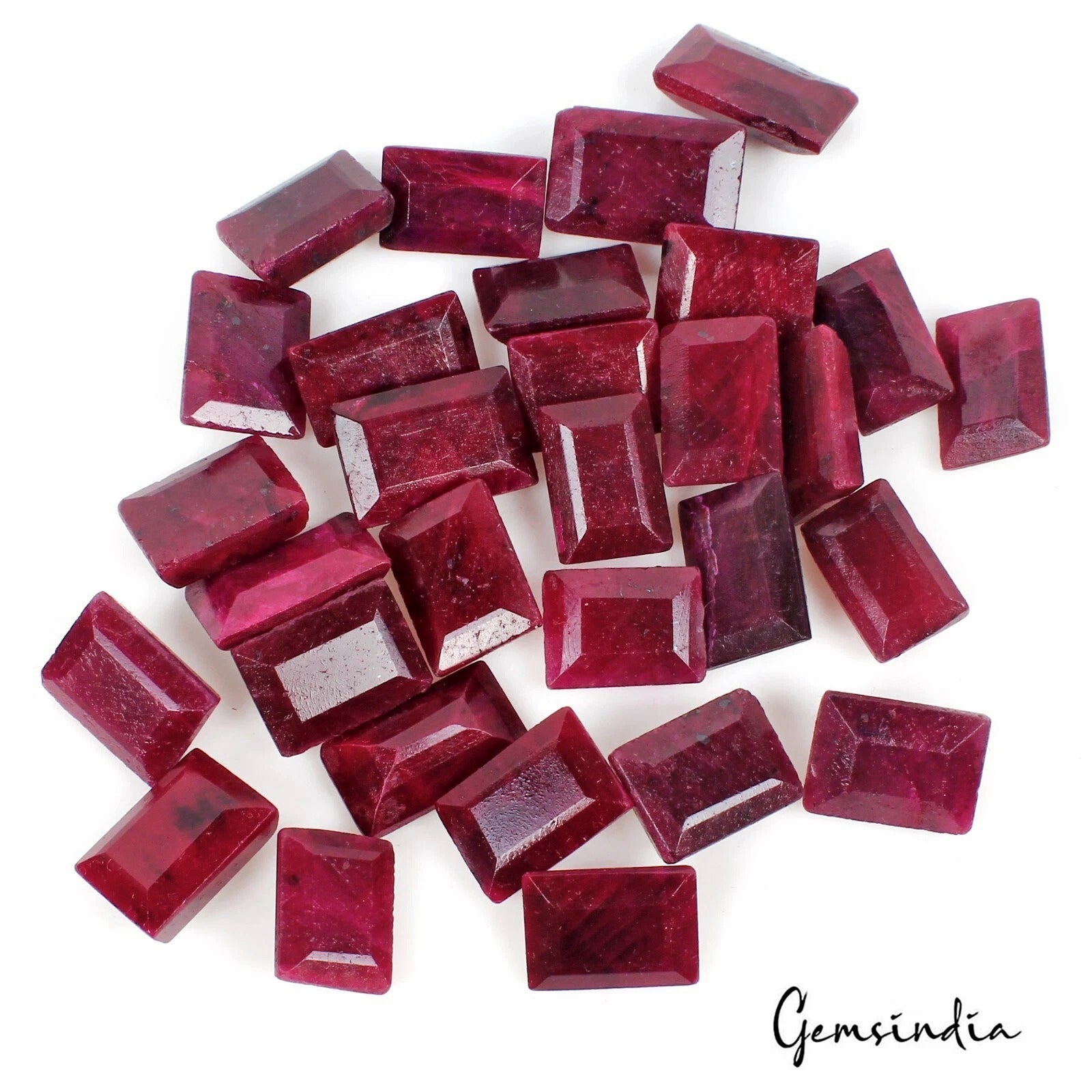 400 Ct/30 Pc Natural Red Ruby Baguette Cut 14-17mm Loose Ring Size Gemstones Lot