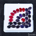 36.30 Cts/30 Pcs Natural Red Ruby Blue Sapphire Oval Cut Loose Gems For Jewelry