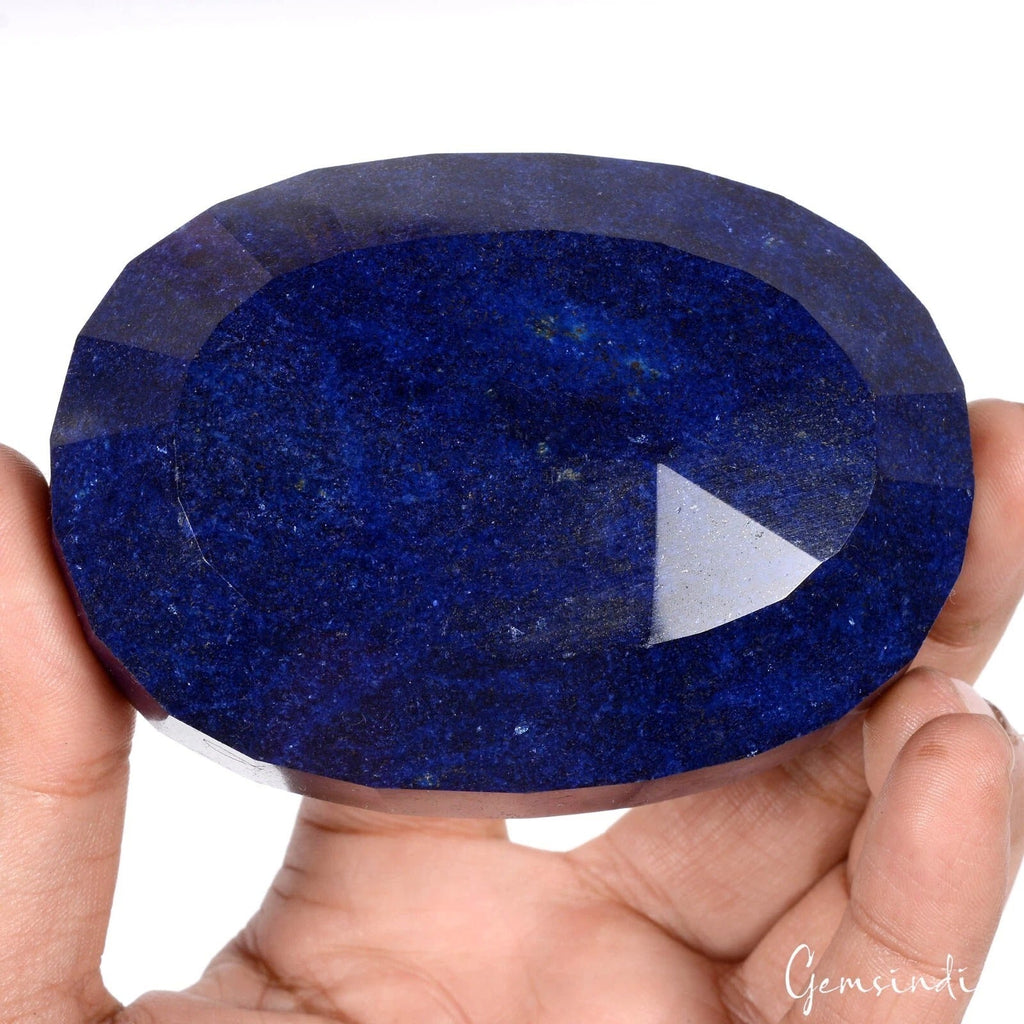 Loose Gemstone 2600 Ct Oval Cut Natural Sapphire Huge Size Faceted Blue AA+