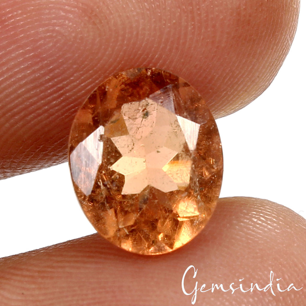 Certified 3.50 Cts Natural Unheated Peach Orange Tourmaline Oval Gem For Ring