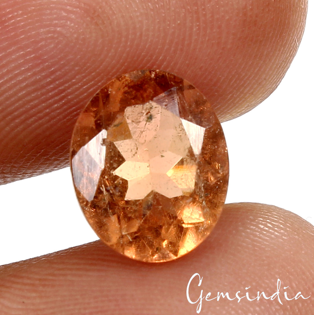 Certified 3.50 Cts Natural Unheated Peach Orange Tourmaline Oval Gem For Ring