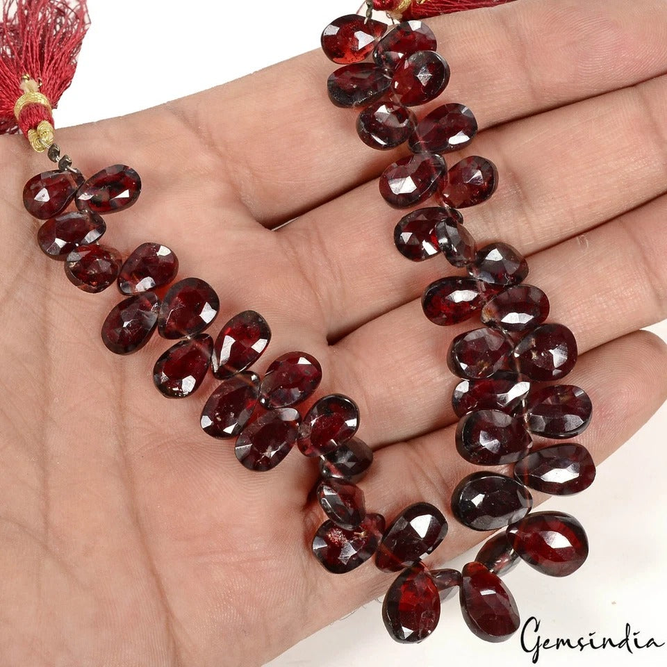 Garnet Beaded Strand, Untreated, Red — 9mm to 12mm, 141.90 Ct
