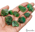 480 Ct/9Pc Natural Brazilian Green Emerald Raw Rough Freeform Loose 18-35mm Gems