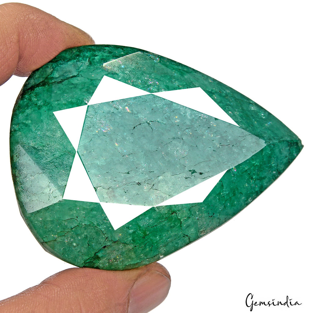 900 Ct Natural Green Emerald Pear Faceted Earth Mined Loose Gemstone From Brazil