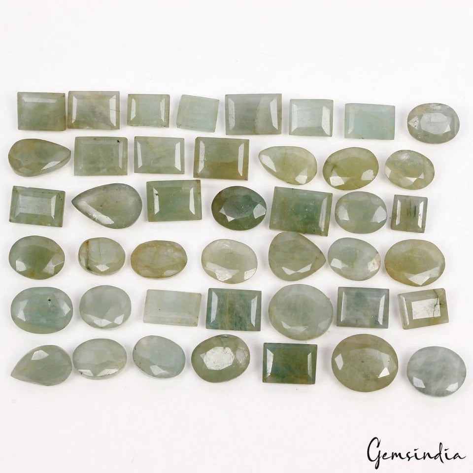 460Ct Natural Green Aquamarine Beryl Mix Cut Untreated Loose Ring Size Gemstones