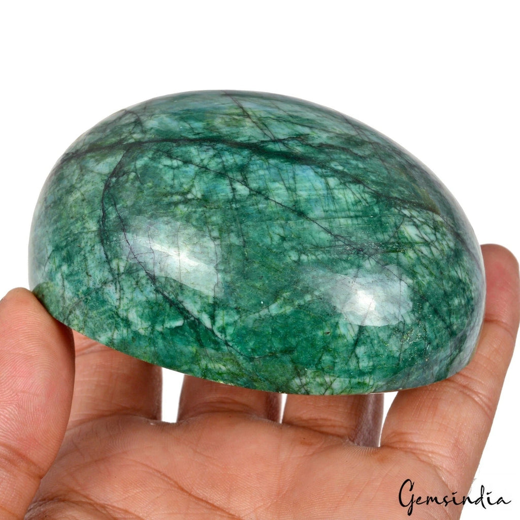 Certified 2230 Ct Natural Brazilian Green Emerald Oval Cab Huge Size Loose Gem